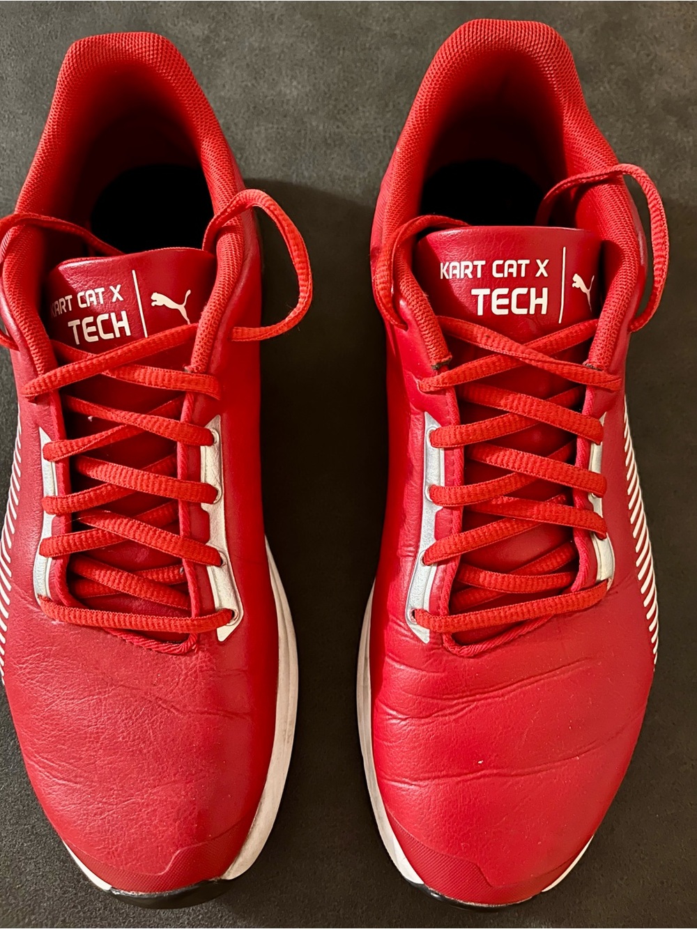 Puma Kart Cat X Tech Men's Red Racing Sneakers with Silver Accents